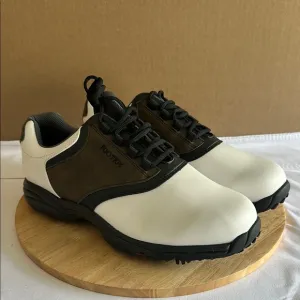 FootJoy GreenJoys Men's Golf Spikes Shoes White/Brown 11.5wide new