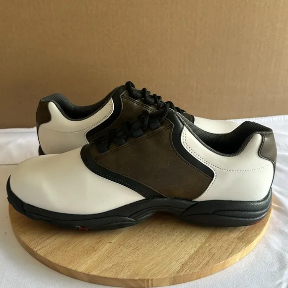 FootJoy GreenJoys Men's Golf Spikes Shoes White/Brown 11.5wide new