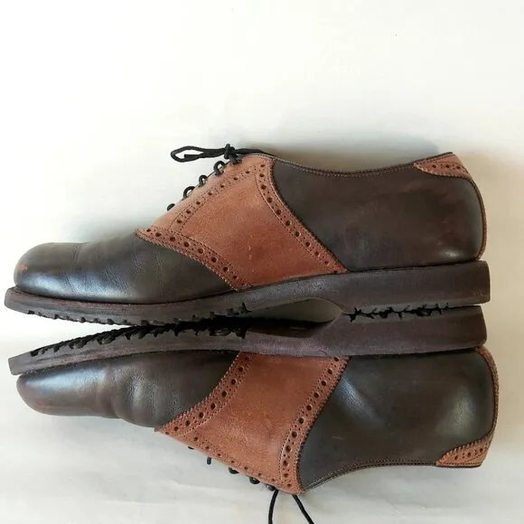 Footjoy Men Golf Shoes Classic Dry  Size 12C Lace-up Brown Leather Oxford 55483
