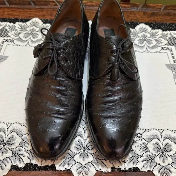 Foster Rainey Men's Black Ostrich Shoes