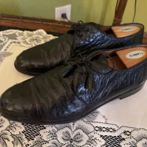 Foster Rainey Men's Black Ostrich Shoes
