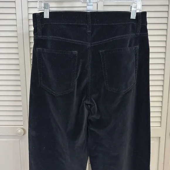 FRAME Black Le Palazzo Cropped Velveteen Jeans Wide Leg Size 29
