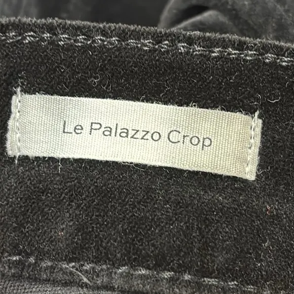 FRAME Black Le Palazzo Cropped Velveteen Jeans Wide Leg Size 29