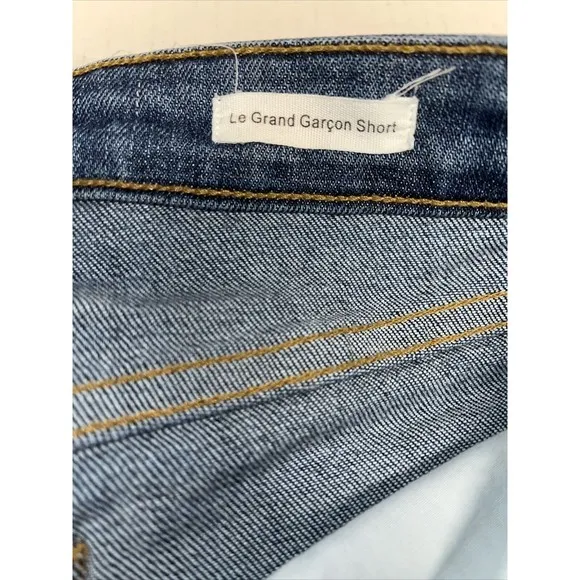 FRAME Denim  Le Grand Garcon Alfred Distressed Shorts Size 25