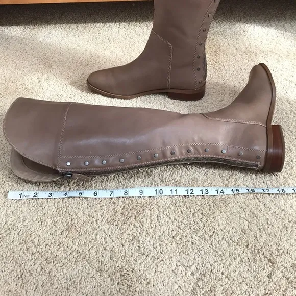 Franco Sarto 7M tall studded tall leather boots.