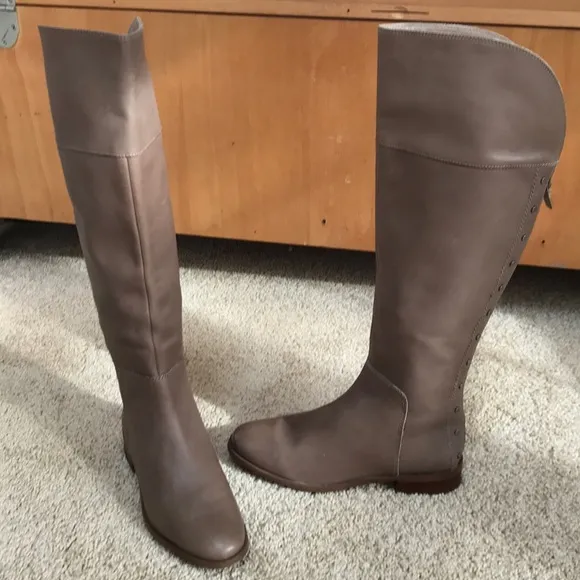 Franco Sarto 7M tall studded tall leather boots.