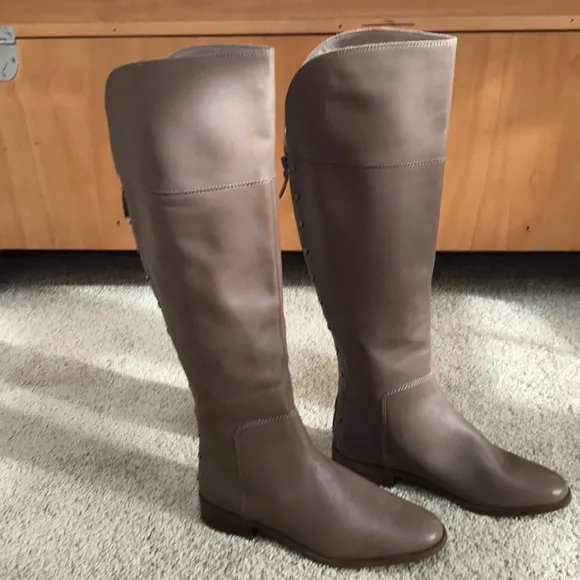 Franco Sarto 7M tall studded tall leather boots.