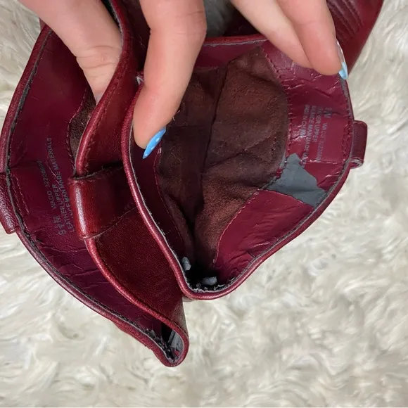 Franco Sarto &quot;waco&quot; western cherry red leather cowgirl boots/booties