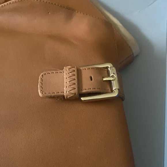 Franco Sarto Balin leather cognac tall lug sole boots