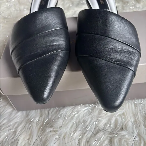 Franco Sarto Black Women's Shoes Leather Almond Toe Mules Size 7.  Used once