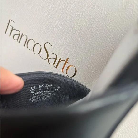 Franco Sarto Black Women's Shoes Leather Almond Toe Mules Size 7.  Used once