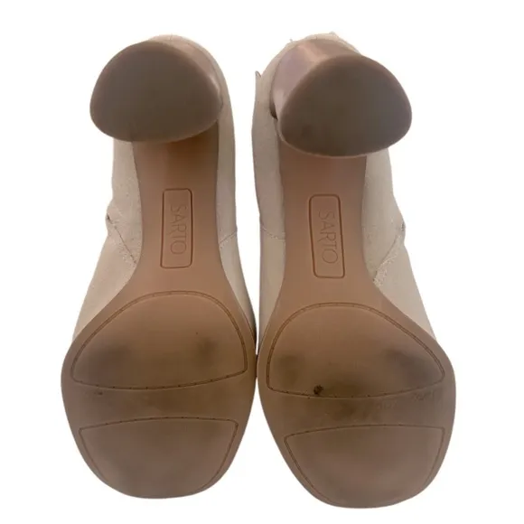 Franco Sarto Cassie Suede Womens Round Toe Tall Knee-High Boots, Cream, Size 8
