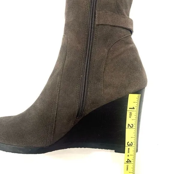 FRANCO SARTO Suede Wedge Boots (Sz 40)