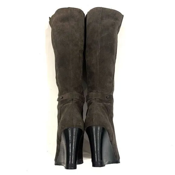 FRANCO SARTO Suede Wedge Boots (Sz 40)