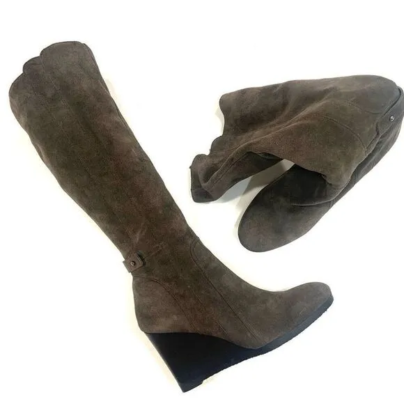 FRANCO SARTO Suede Wedge Boots (Sz 40)