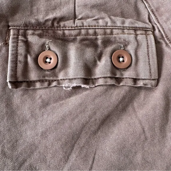 Free People All Yours Micro Shorts NWOT size 12 Brown Canvas Denim Button Fly