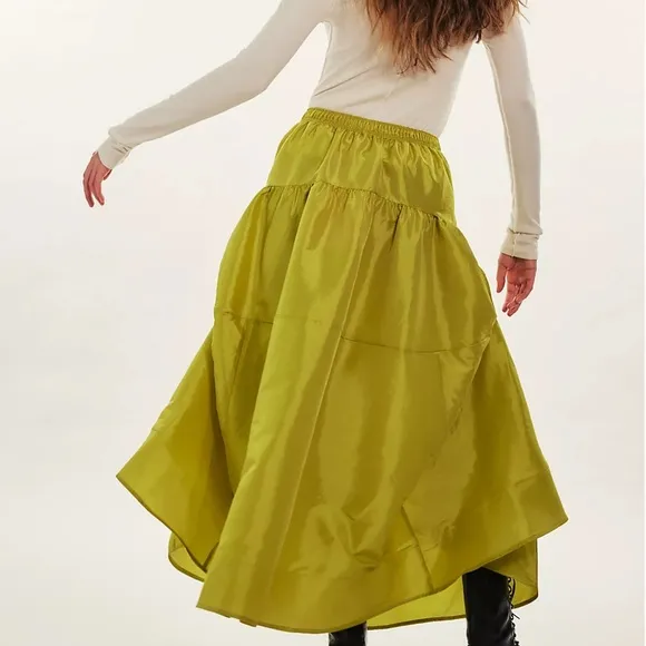 Free people Emery Drop-Waist Midi Skirt
