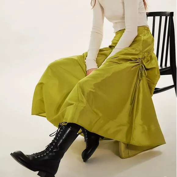 Free people Emery Drop-Waist Midi Skirt