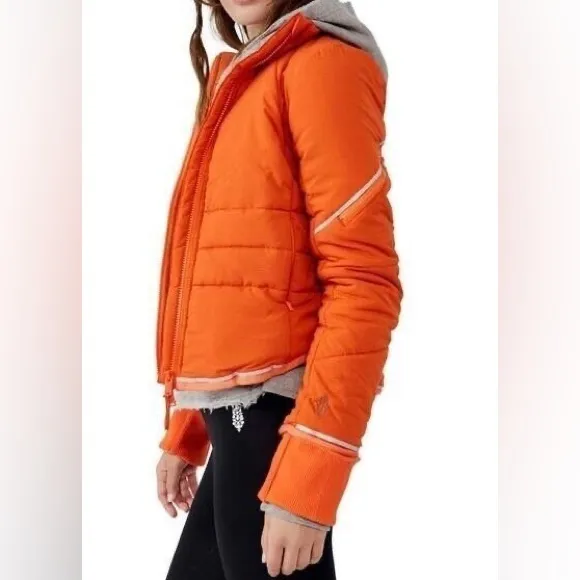 Free People FP Movement Gathering Storm Run Puffer Red/ Rouge
