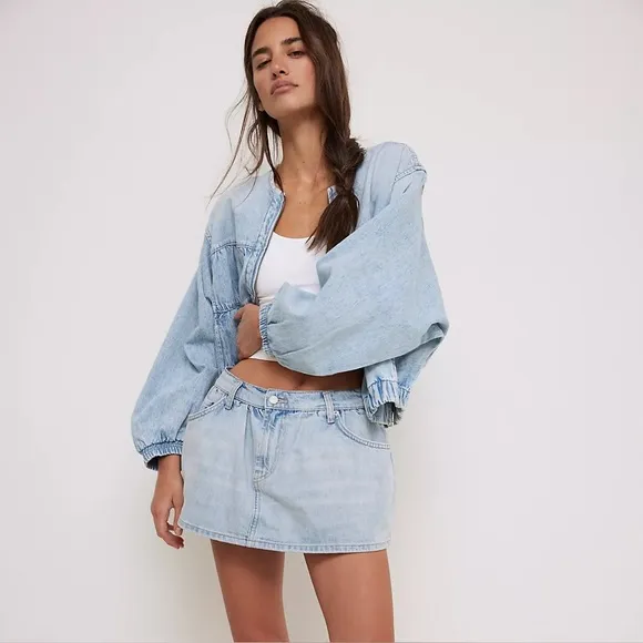 FREE PEOPLE NWT Demi Denim Skort