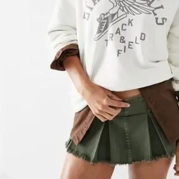FREE PEOPLE Pleated Micro Mini Skort, Size 12