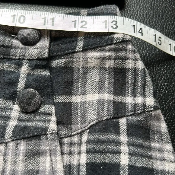 Free People Serena Micro Skort Plaid High Rise Relaxed A Line Black Sz 4 NEW