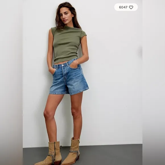 Free People We the Free Tippi Denim Shorts in “In Your Town”. Size 30. NWT