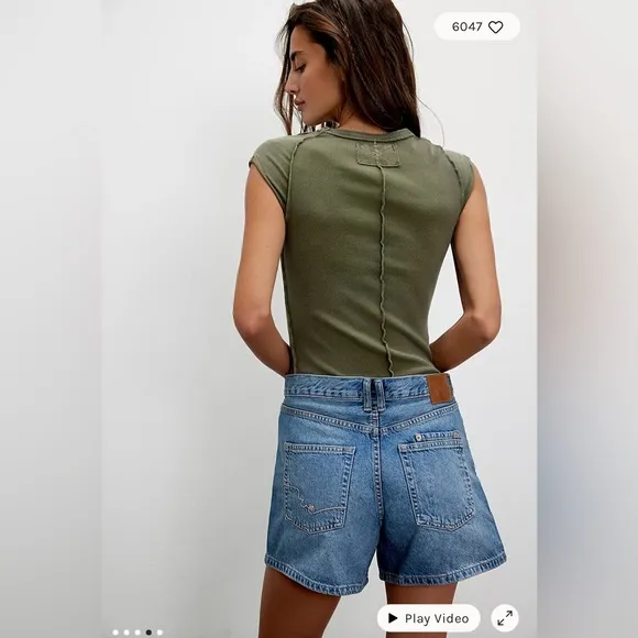 Free People We the Free Tippi Denim Shorts in “In Your Town”. Size 30. NWT