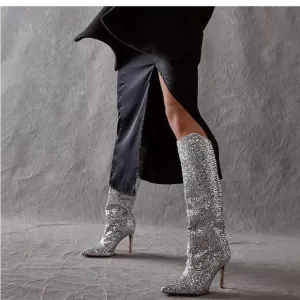 Free People x Vicenza After Midnight Sequin Tall Heels size 11
