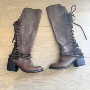 Freebird  &quot;Coal&quot; Brown Leather Tall Boots