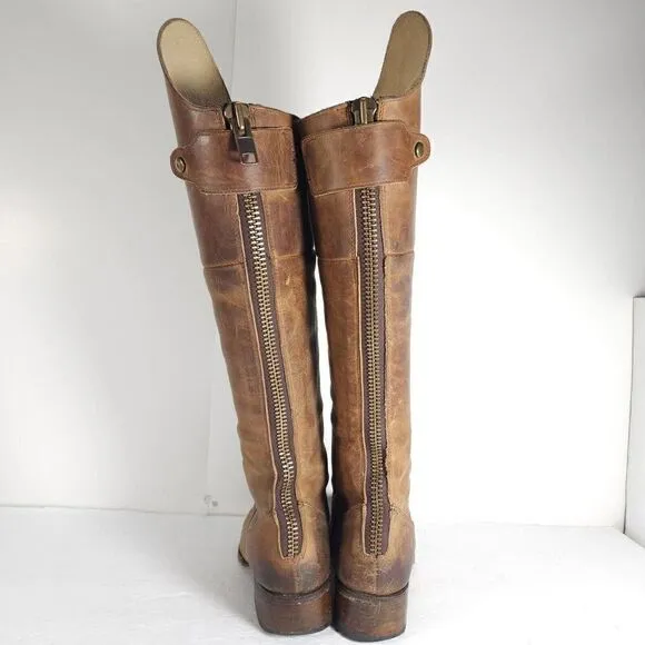 FREEBIRD By Steven Women's Stabl Size US 7 Tall Brown Leather Motorcycle Boots
