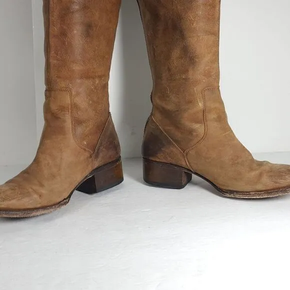 FREEBIRD By Steven Women's Stabl Size US 7 Tall Brown Leather Motorcycle Boots