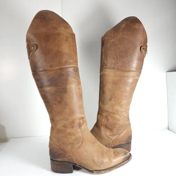 FREEBIRD By Steven Women's Stabl Size US 7 Tall Brown Leather Motorcycle Boots