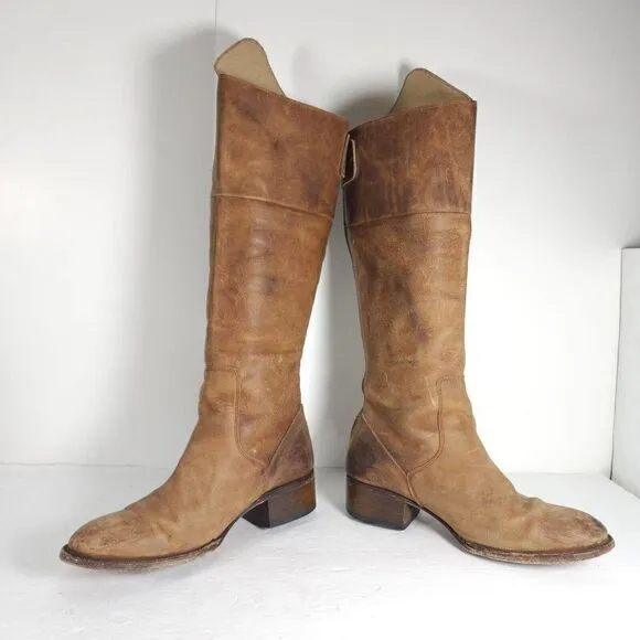 FREEBIRD By Steven Women's Stabl Size US 7 Tall Brown Leather Motorcycle Boots