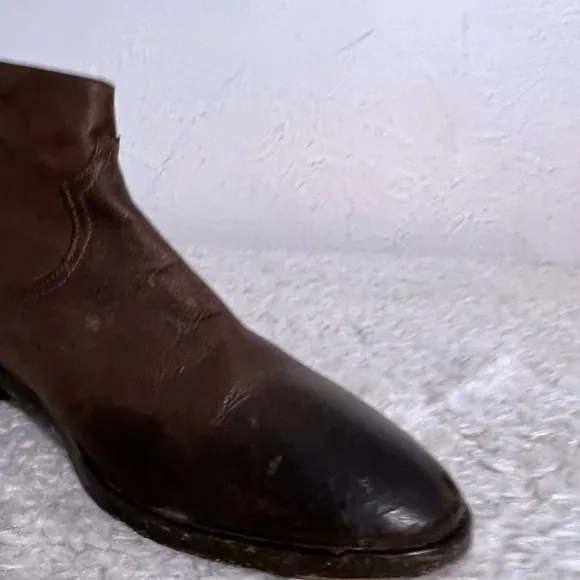 Freebird Distressed Booties Brown Leather Short Ankle Double Zip Boots 40 US 9
