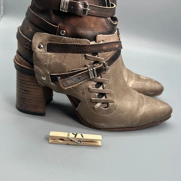 Freebird Jerome Womens 10 Brown Leather Pointed Toe Western Cowgirl Ankle Bootie