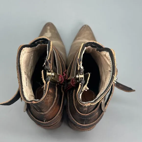 Freebird Jerome Womens 10 Brown Leather Pointed Toe Western Cowgirl Ankle Bootie