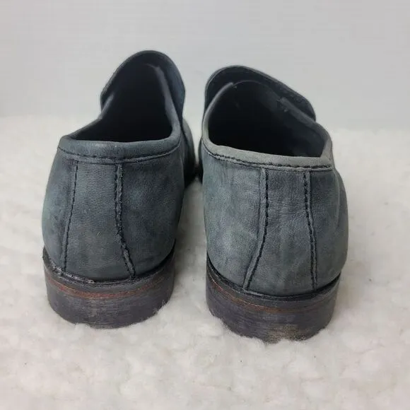 Free People Brady Womens  Slip On Shoes Size 9.5 Gray Leather Loafer Shoes