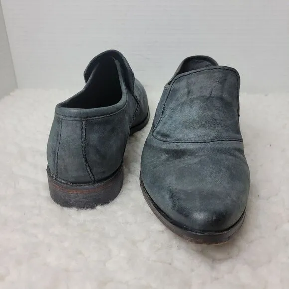 Free People Brady Womens  Slip On Shoes Size 9.5 Gray Leather Loafer Shoes