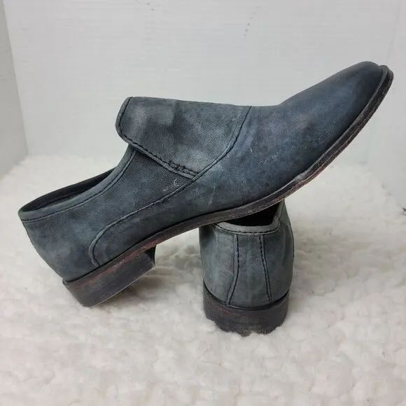 Free People Brady Womens  Slip On Shoes Size 9.5 Gray Leather Loafer Shoes