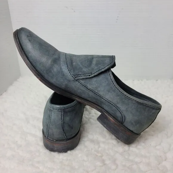 Free People Brady Womens  Slip On Shoes Size 9.5 Gray Leather Loafer Shoes