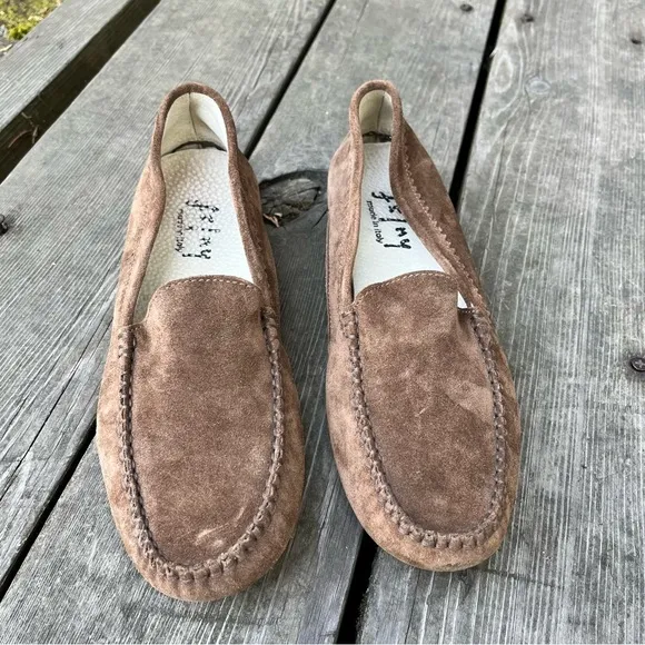 French Sole fs/ny Women’s Stella Suede Brown Moccasin Shoes Sz 39