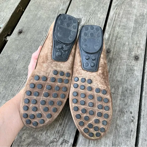 French Sole fs/ny Women’s Stella Suede Brown Moccasin Shoes Sz 39