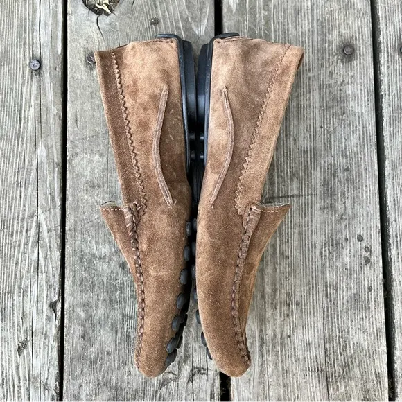 French Sole fs/ny Women’s Stella Suede Brown Moccasin Shoes Sz 39