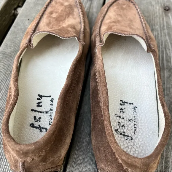 French Sole fs/ny Women’s Stella Suede Brown Moccasin Shoes Sz 39