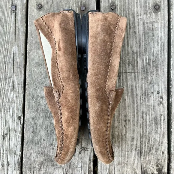 French Sole fs/ny Women’s Stella Suede Brown Moccasin Shoes Sz 39
