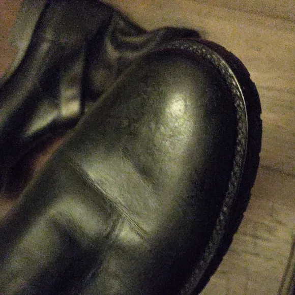 FRYE &quot;Natalie Engineer&quot; Black Leather Short Boots