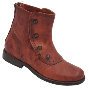 Frye &quot;Phillip&quot; Boot Womens size 5.5 Brown Leather Military Style Zip Ankle Boots