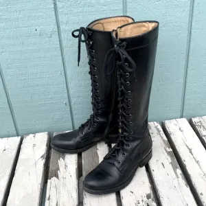Frye black lace up tall boot 6.5