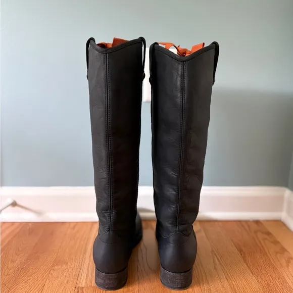 FRYE Black Leather Knee-High Boots